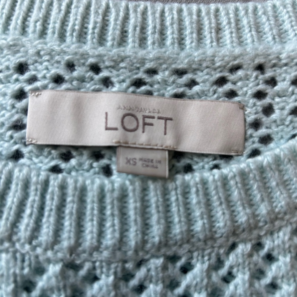LOFT Women's Soft Blue Knit Sweater